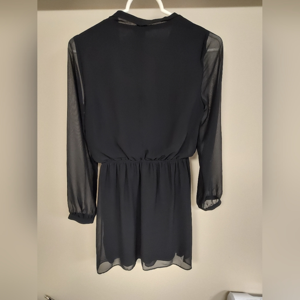 Ladies EXPRESS Black Chiffon Dress - Size XS - Excellent Condition - Picture 3 of 5